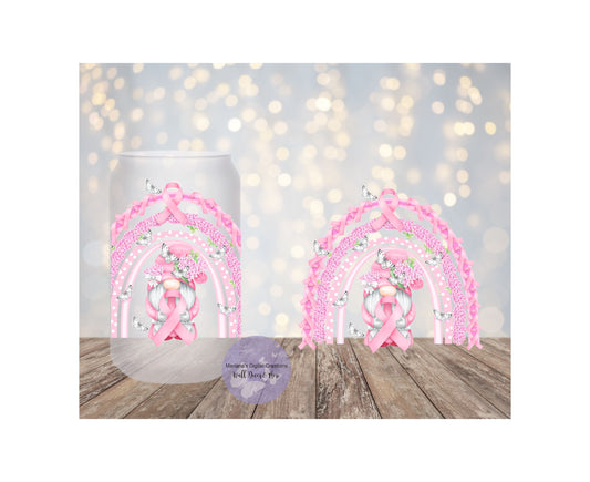 Pink Gnome 16oz Frosted Glass Tumbler
