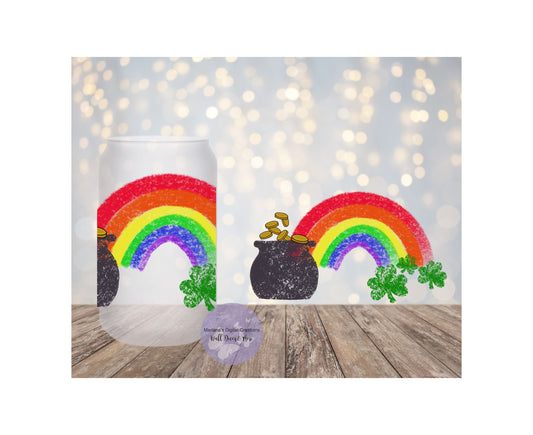 Pot Of Gold 16oz Frosted Glass Tumbler