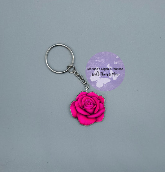 Solid Rose Hot Pink Keychain