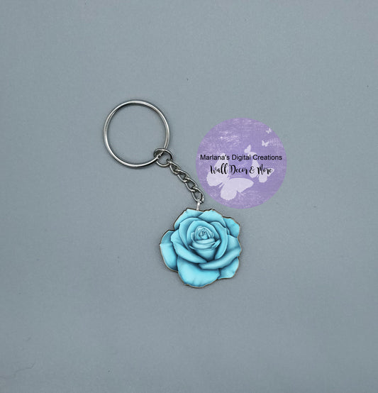 Solid Rose Light Blue Keychain