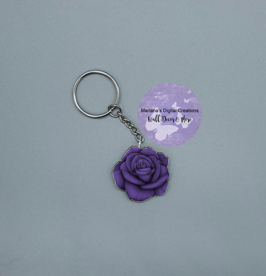 Solid Rose Purple Keychain