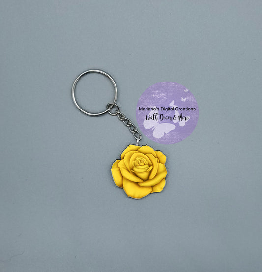 Solid Rose Yellow Keychain