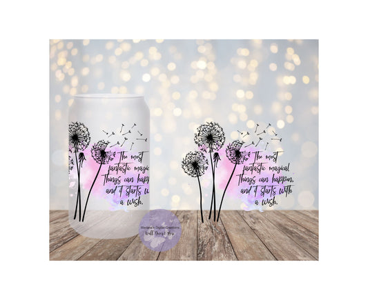 Starts With A Wish 16oz Frosted Glass Tumbler