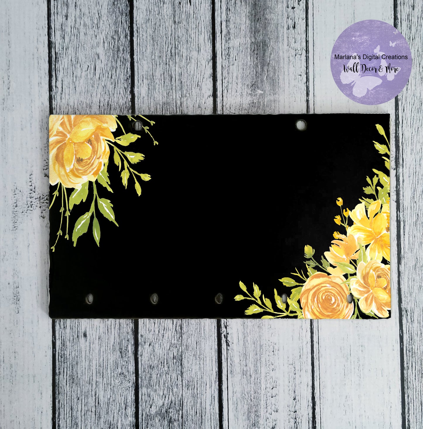 Black Floral Key Rack