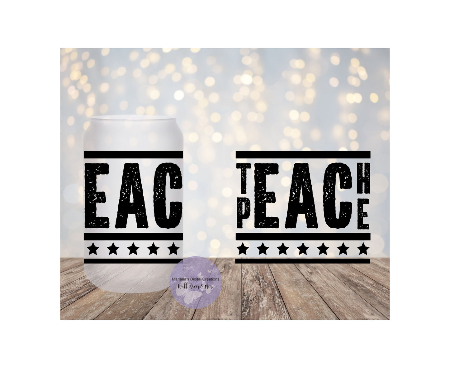 Teach Peace 16oz Frosted Glass Tumbler