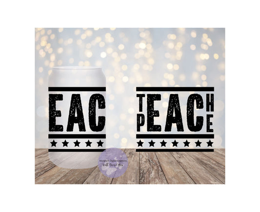 Teach Peace 16oz Frosted Glass Tumbler