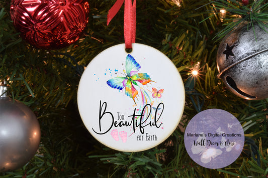 Too Beautiful For Earth Butterflies Pink - Ornament