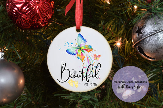 Too Beautiful For Earth Butterflies Yellow - Ornament
