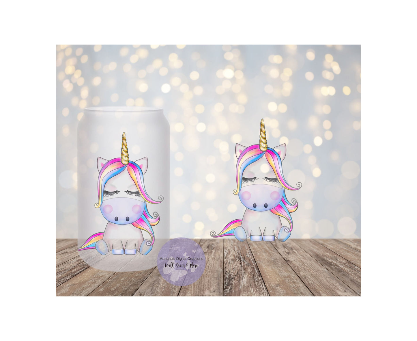 Unicorn 16oz Frosted Glass Tumbler