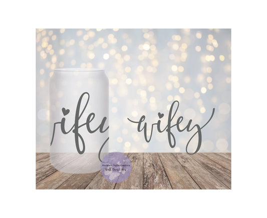 Wifey 16oz Frosted Glass Tumbler