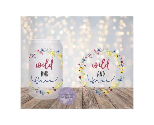 Wild & Free 16oz Frosted Glass Tumbler