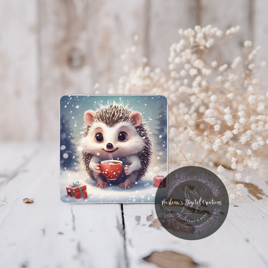 Christmas Hedgehog 4 Coaster