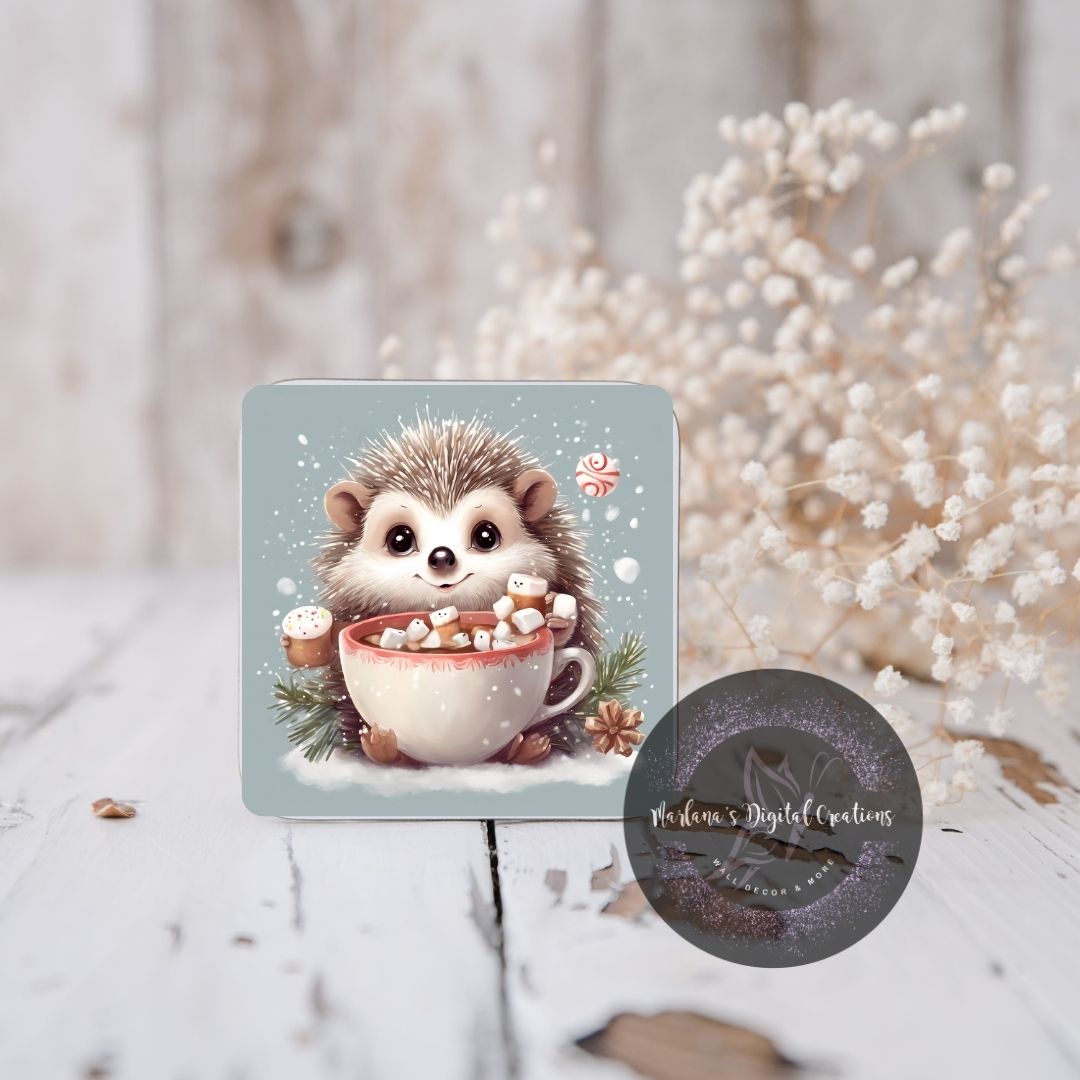 Christmas Hedgehog 5 Coaster