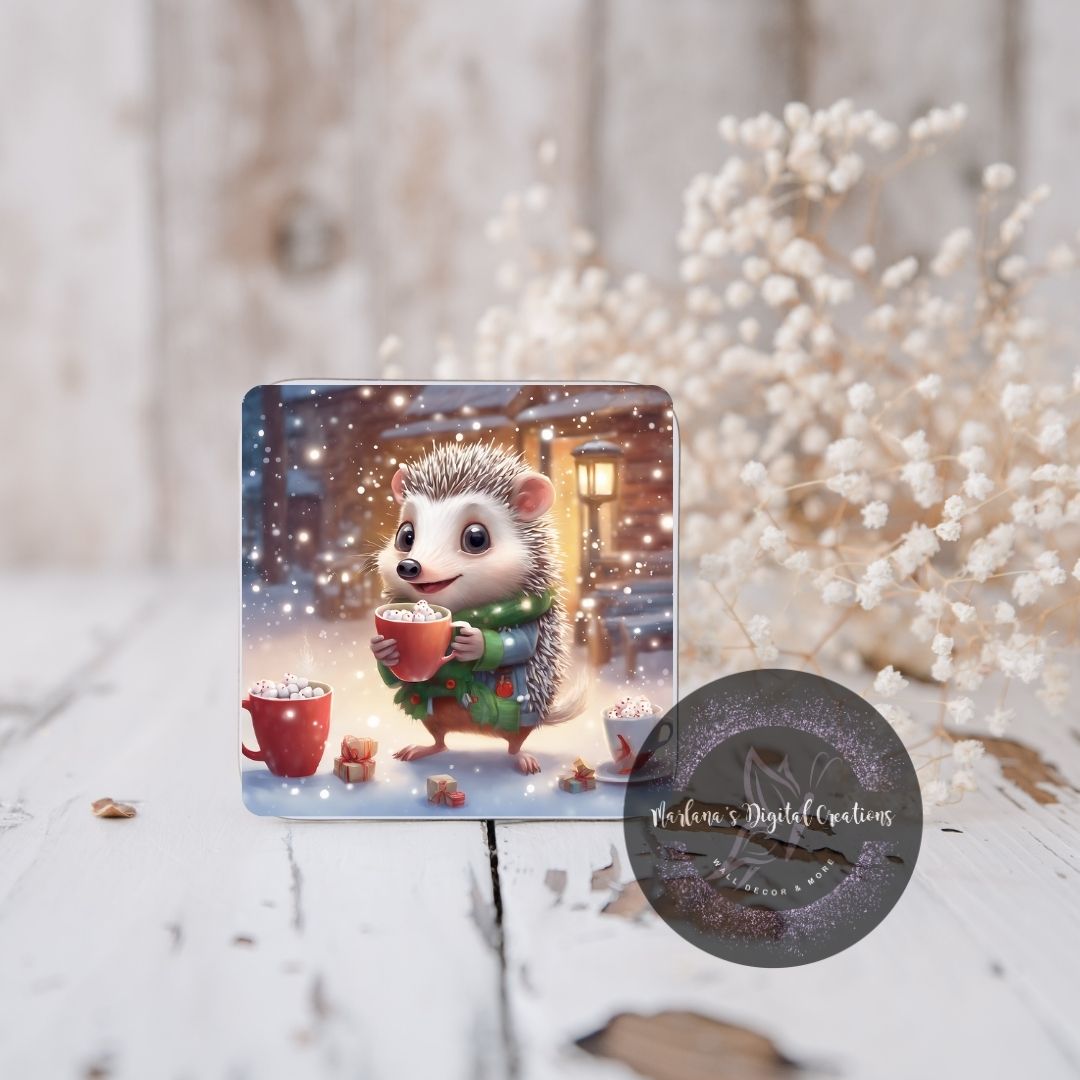 Christmas Hedgehog 6 Coaster