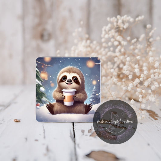 Christmas Sloth 3 Coaster