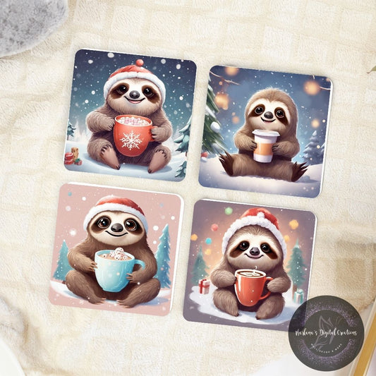 Christmas Sloths Coaster Set