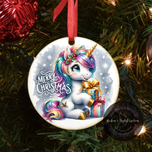 Christmas Unicorn 21 - Ornament