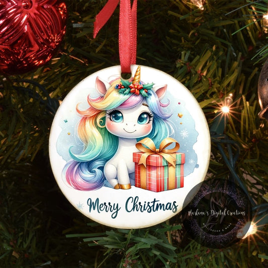 Christmas Unicorn 22 - Ornament