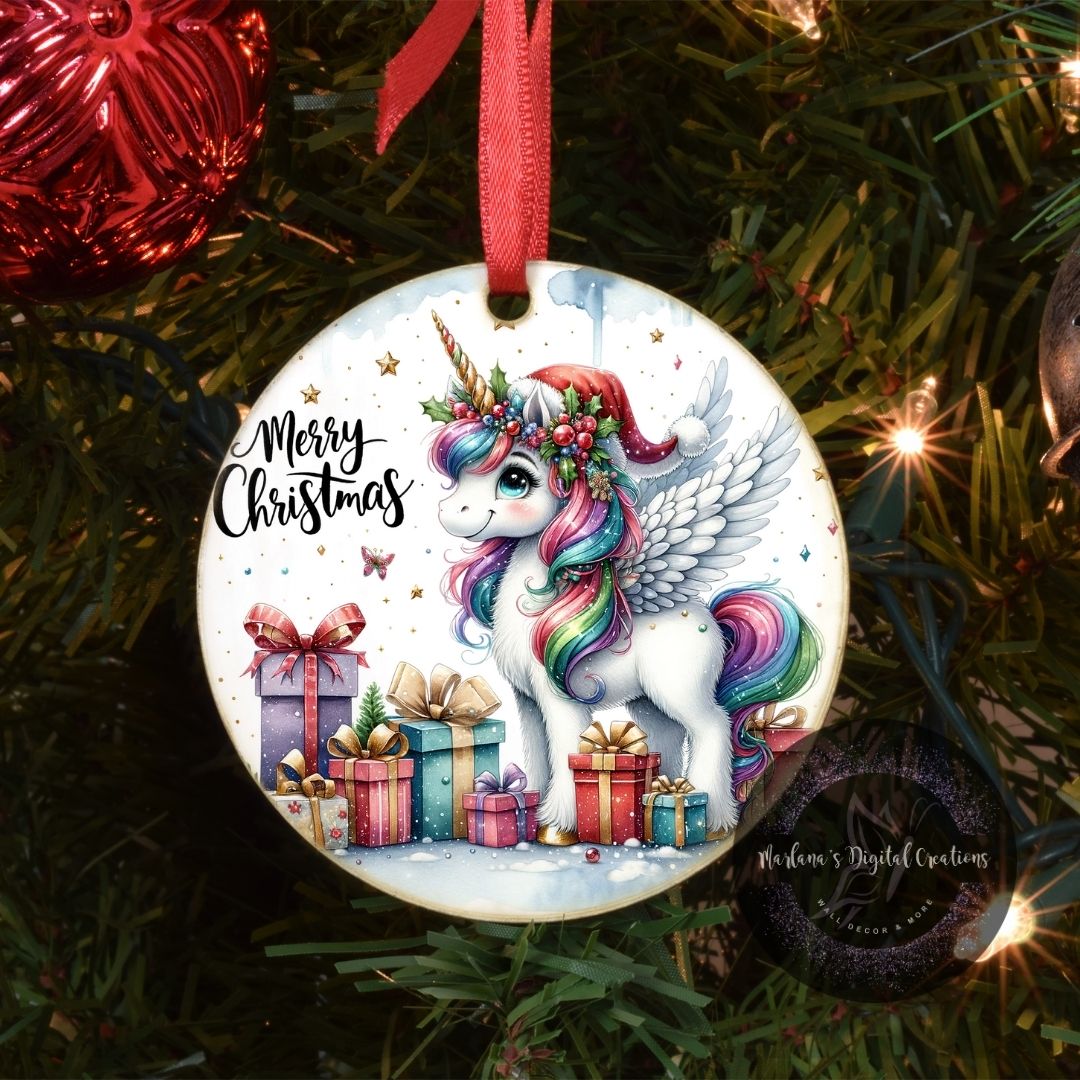 Christmas Unicorn 24 - Ornament