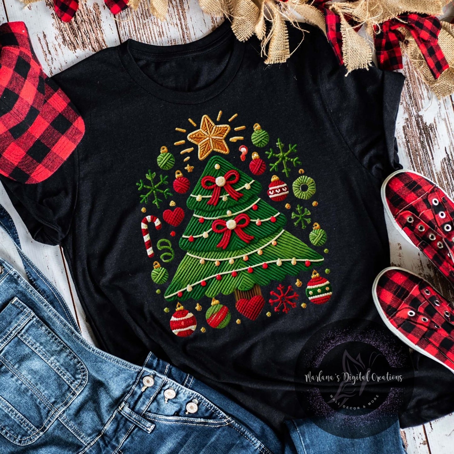 Christmas Tree Red Yarn HMD