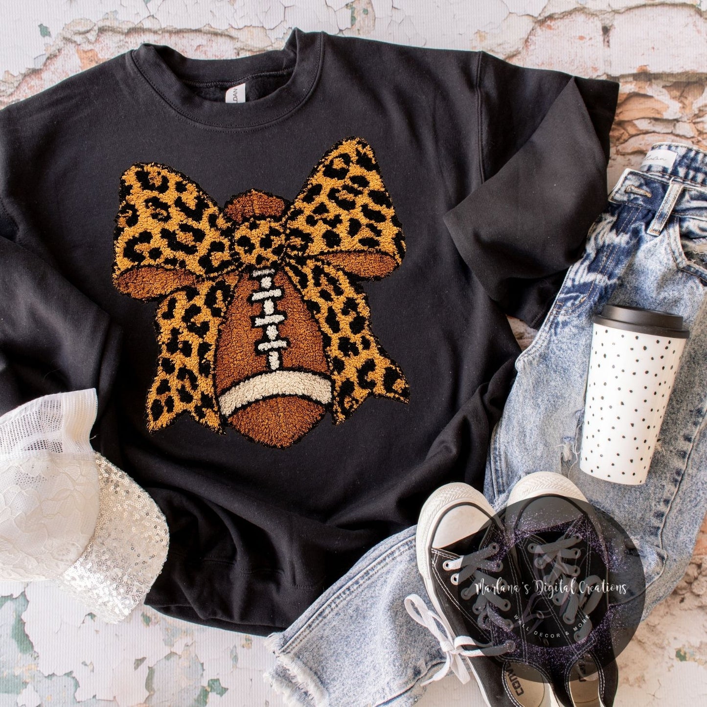 Leopard Bow Football Yarn HMD