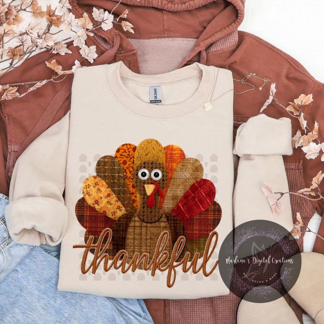 Patchwork Turkey Thankful CPC
