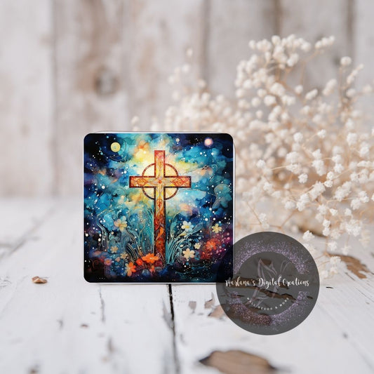 Watercolor Cross Coaster