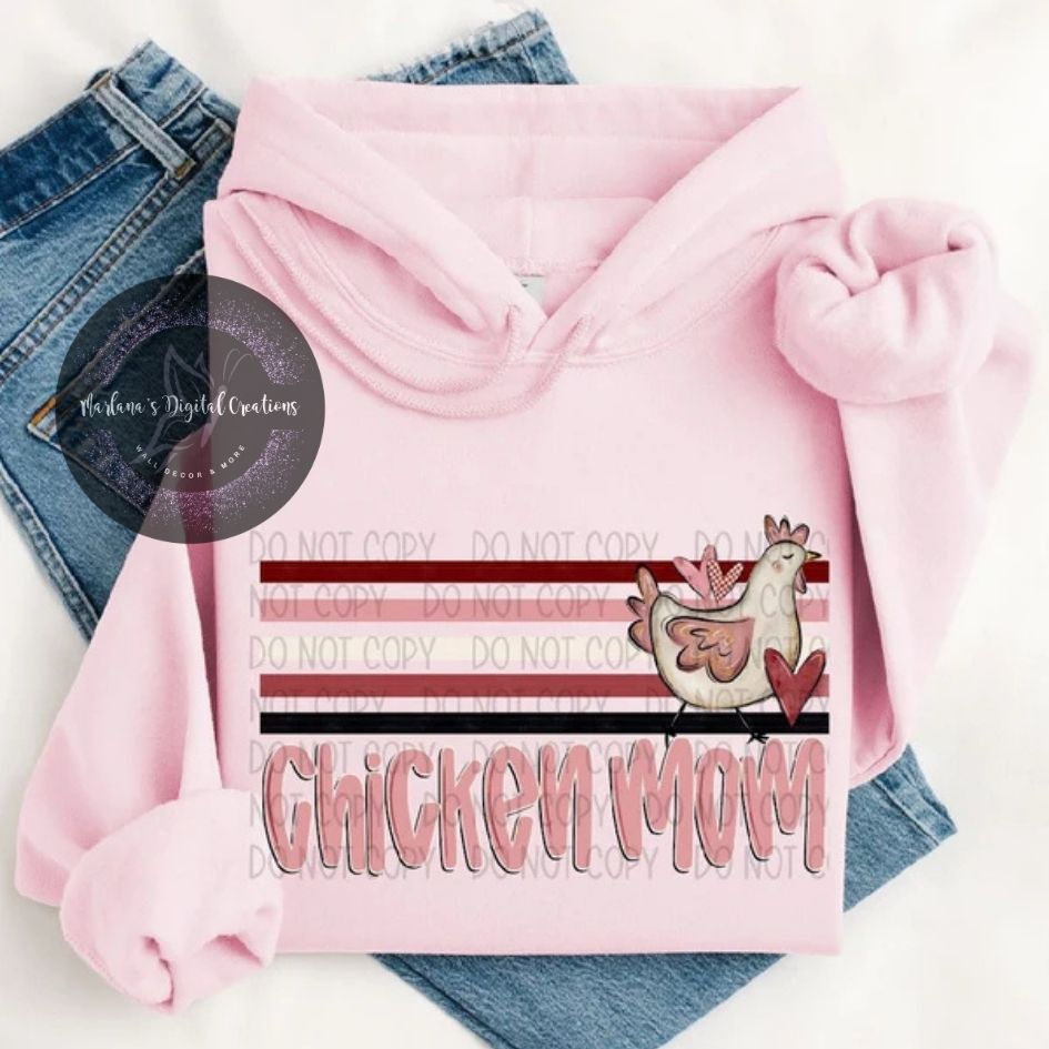 Chicken Mom Retro Stripe CPC