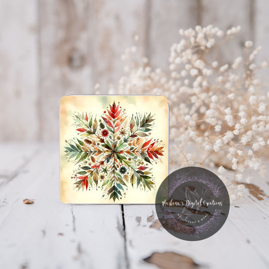 Colorful Snowflake 27 Coaster