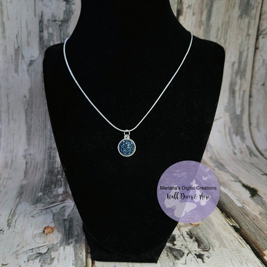 Deep Indigo Druzy Necklace