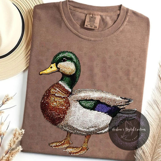 Faux Rhinestone Mallard Duck CPC