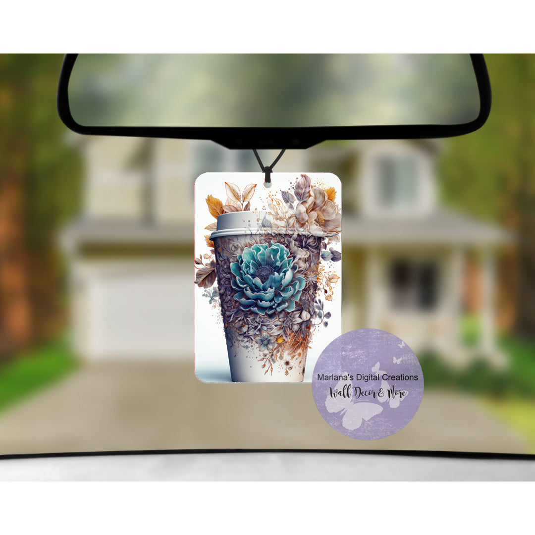 Floral Coffee 216 Car Freshener