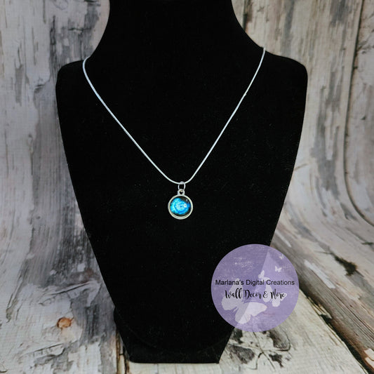 Galaxy Blue Carbochon Necklace