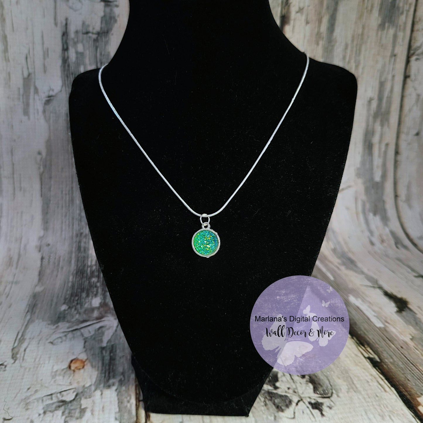 Green Druzy Necklace