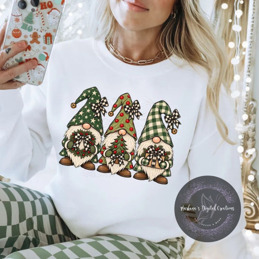Green Plaid Christmas Gnomes CPC