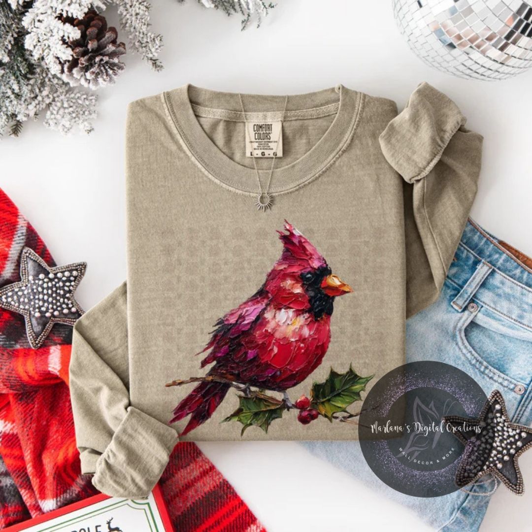 Hand Painted Christmas Cardinal CPC