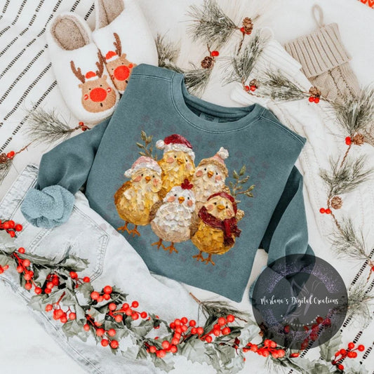 Hand Painted Christmas Chicks CPC