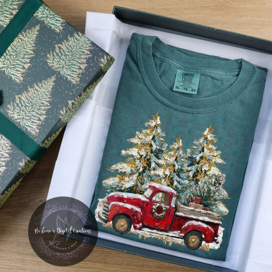 Hand Painted Vintage Christmas Truck CPC