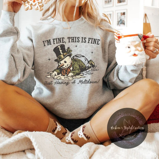 I'm Fine This Is Fine Snowman CPC