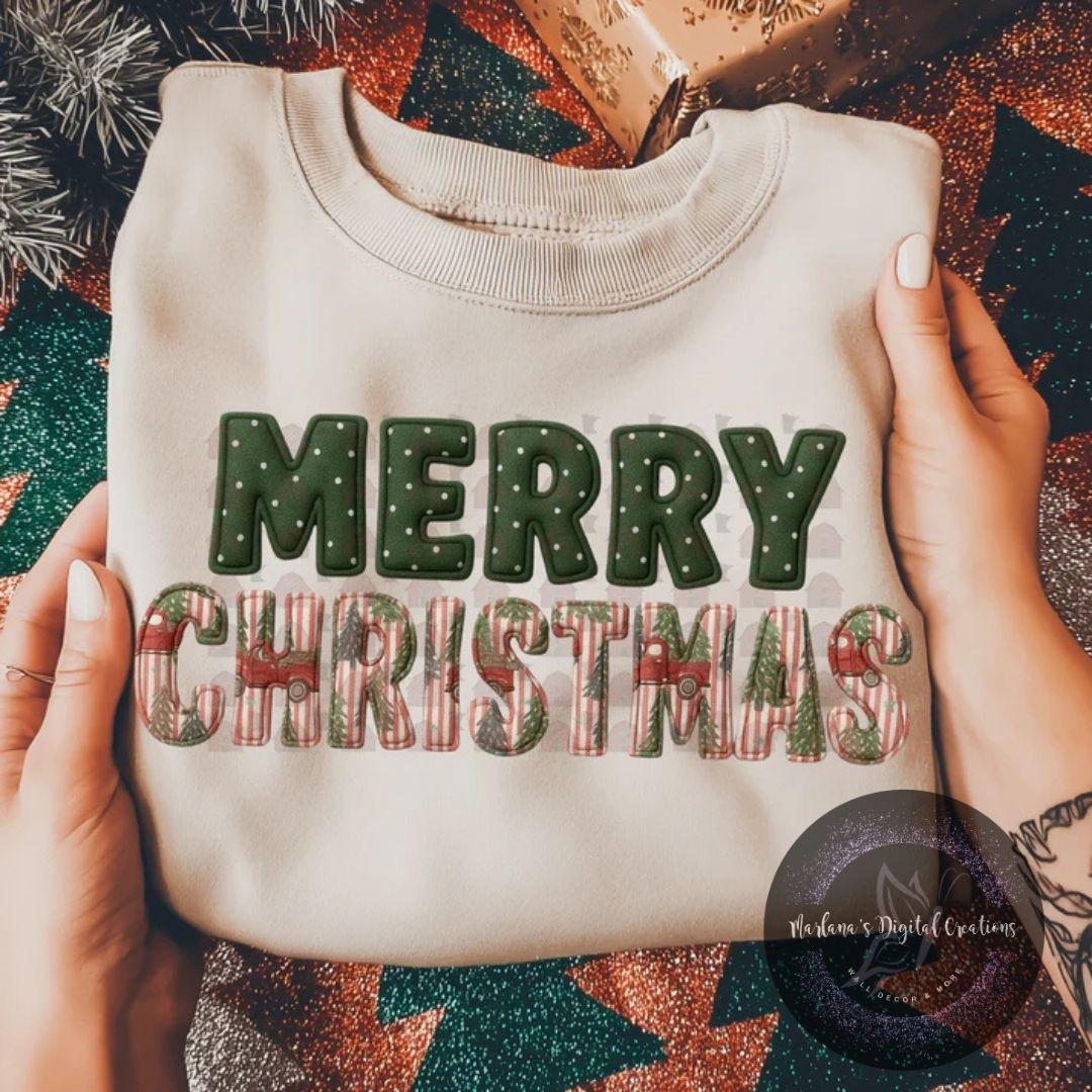 Patchwork Merry Christmas Print CPC