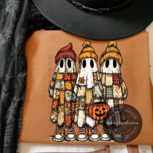 Trio Of Patchwork Ghosts CPC