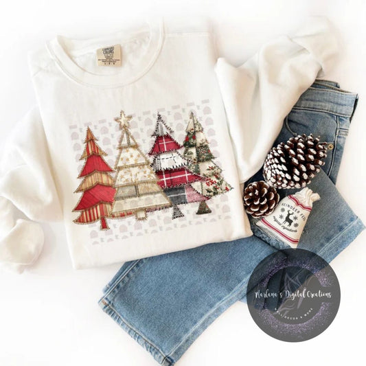 Vintage Patterned Christmas Trees CPC