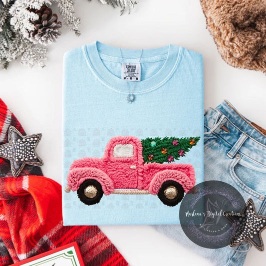 Yarn Pink Christmas Truck CPC