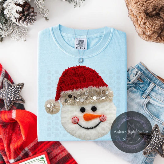 Yarn Snowman Face CPC