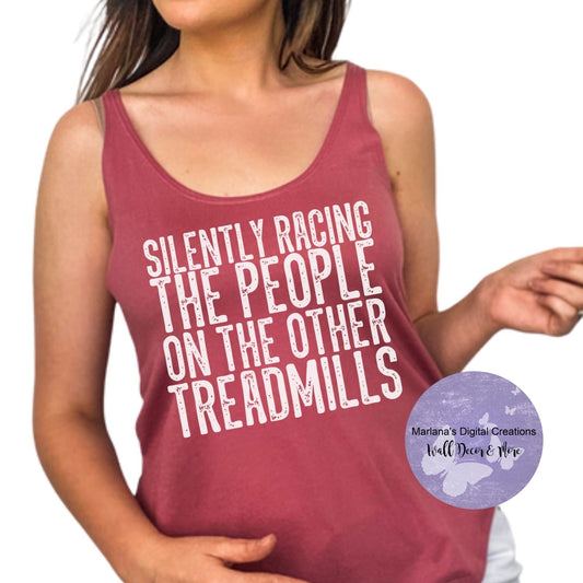 Silently Racing The People On The Other Treadmills HMD - Screen Print