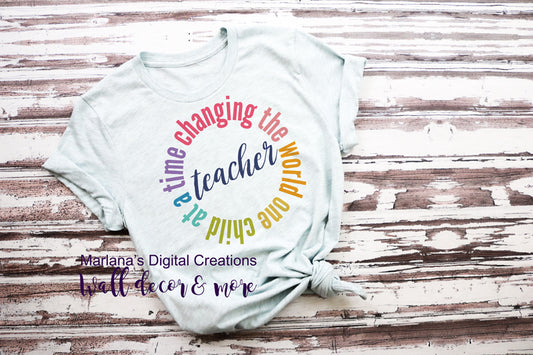 1263 Changing The World Teacher - Sublimation Print