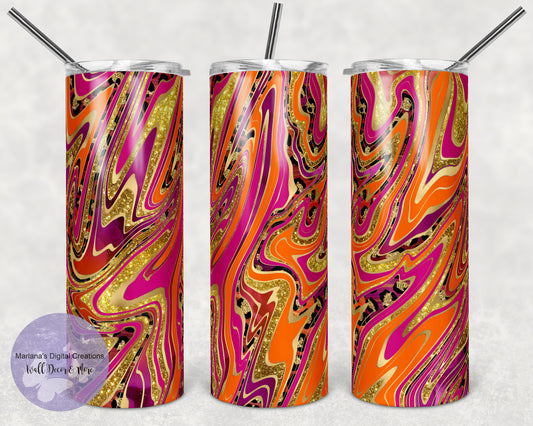 Agate Pink Orange Leopard 20oz Skinny Tumbler