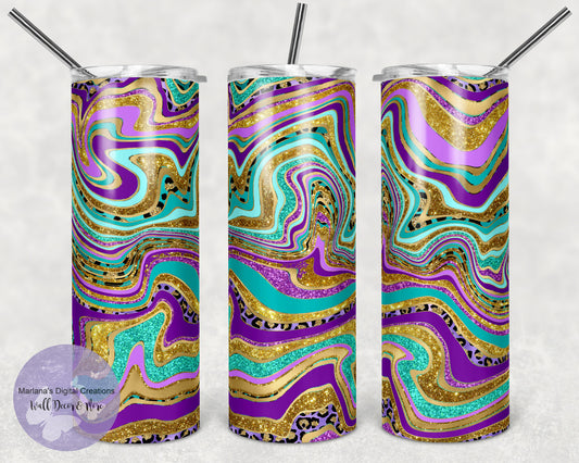 Agate Teal Violet 20oz Skinny Tumbler