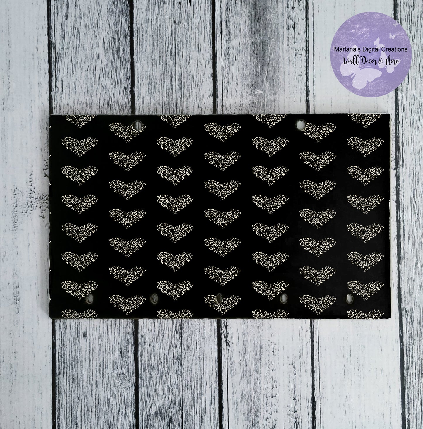 Black And Cream Heart Key Rack