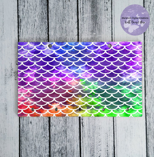 White and Rainbow Mermaid Scales Key Rack